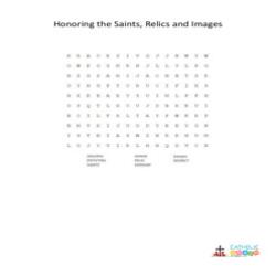 Honoring the Saints, Relics, and Images - Word Search